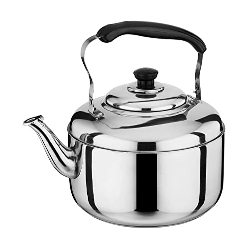 Premium Stainless Steel Whistling Tea Kettle - Large Capacity, Thickened Base for Induction Cooker & Gas Stove - Classic Design for Home & Office Use (Color A, One Size) - Perfect for Boiling Water, Making Tea, Coffee & Cooking