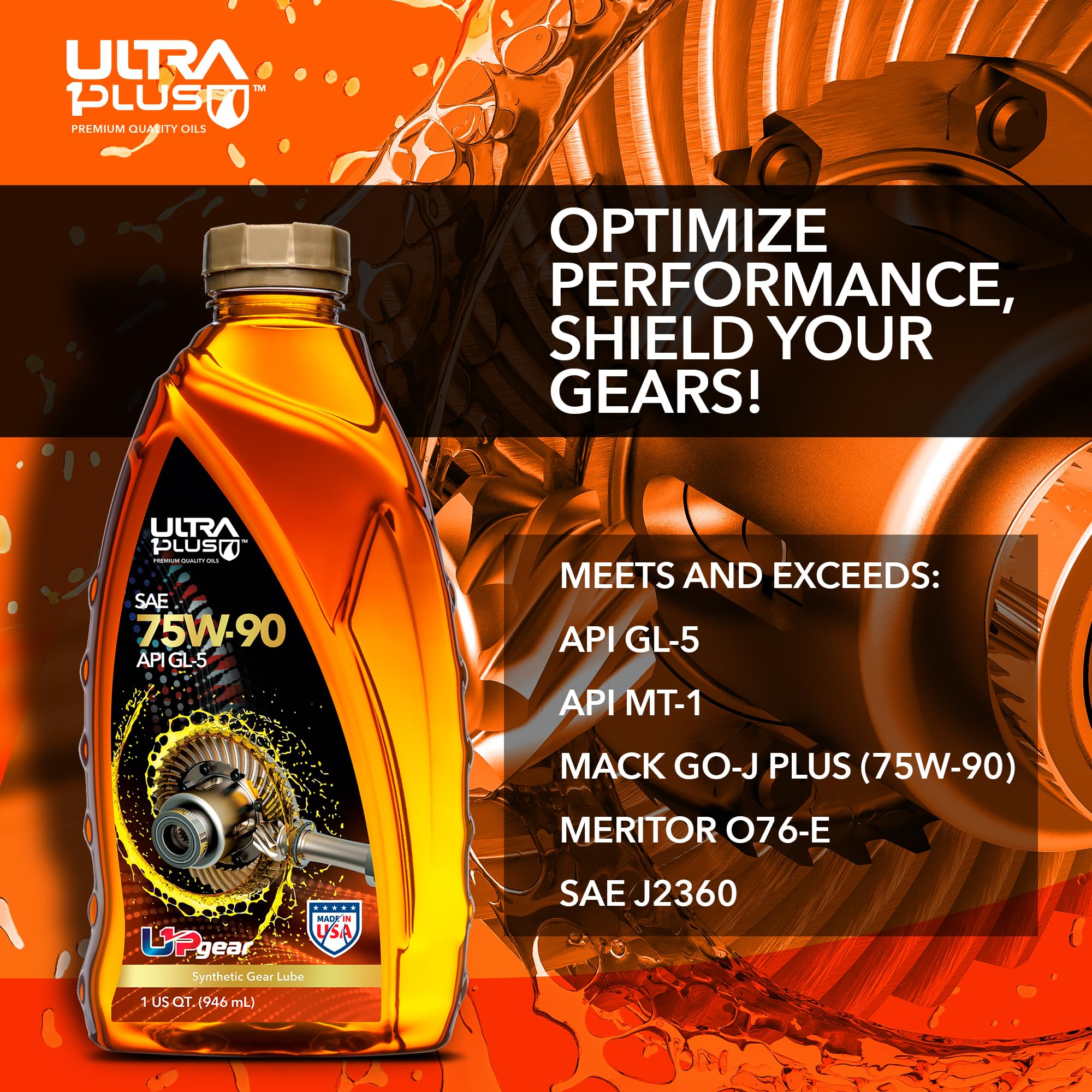 SAE 75W-90 Full Synthetic Gear Oil - API GL-5 Certified - 5 Gallon Pail - High Performance Lubricant for Trucks, SUVs & Heavy-Duty Vehicles - Ideal for Off-Road, Towing & Extreme Conditions
