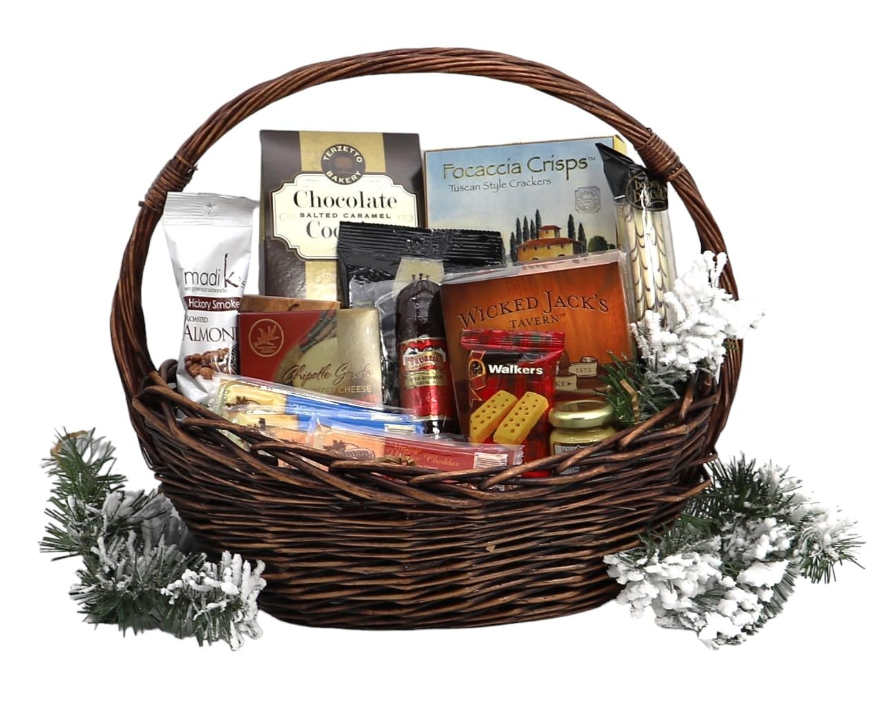 Premium Christmas Gift Basket with Gourmet Cheese & Sausage - Holiday Home Gift Set for Family & Friends | Perfect for Office Parties, Corporate Gifts & Festive Celebrations