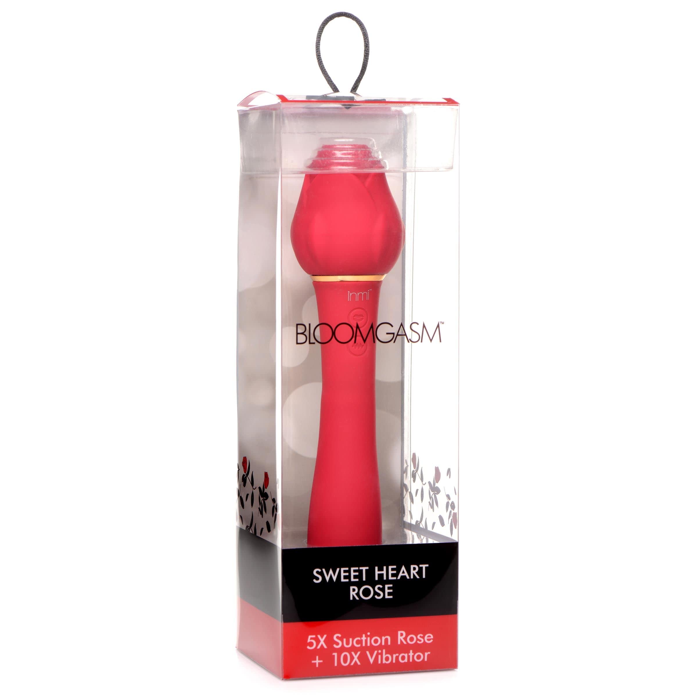 Bloomgasm Sweet Heart Suction Rose Vibrator - Powerful Clitoral Stimulator for Women, Rechargeable Waterproof G-Spot Massager - Perfect for Couples Play, Solo Pleasure & Sensual Intimacy