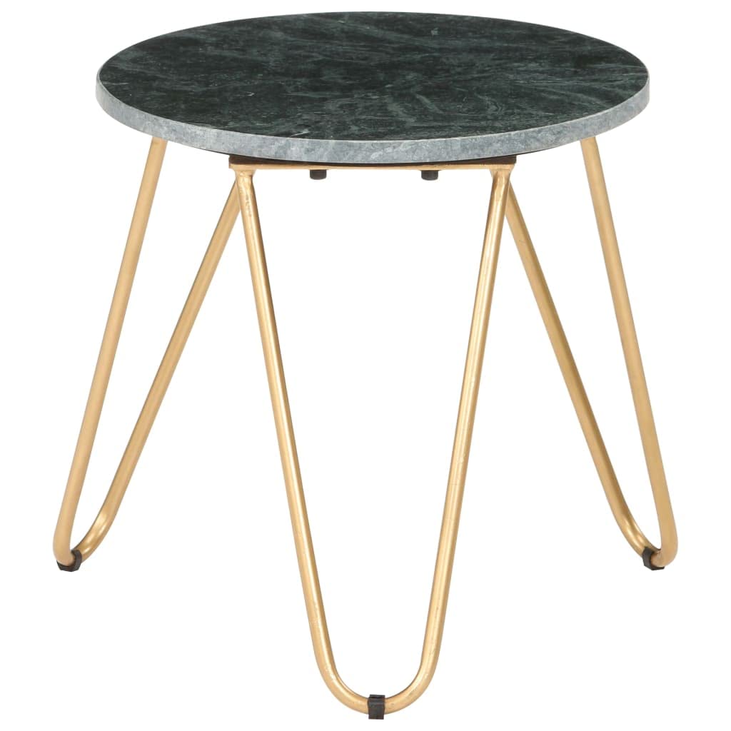 SKM Green Coffee Table 15.7x15.7x15.7 Inches - Real Stone with Marble Texture - Perfect for Living Room, Lounge & Modern Home Decor