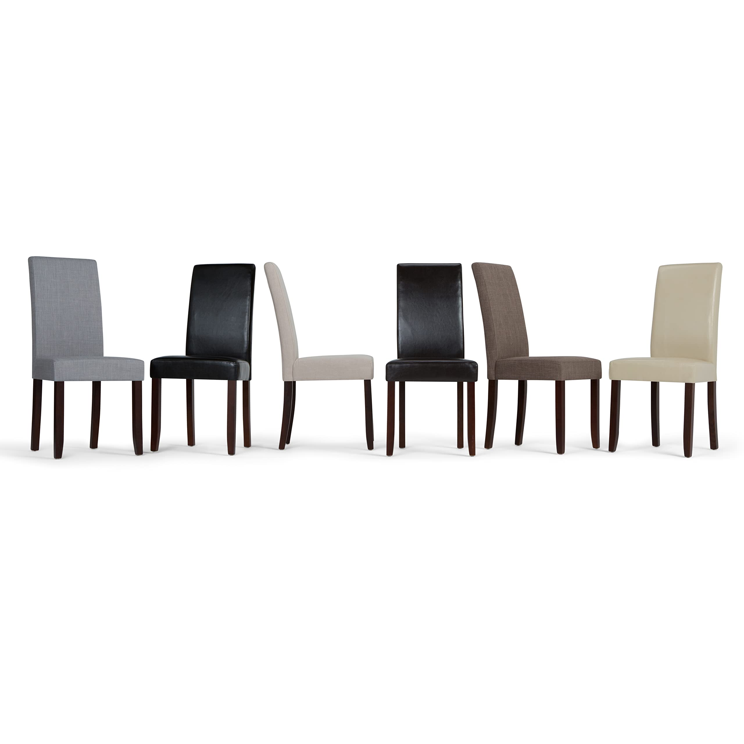 SIMPLIHOME Acadian Parson Dining Chairs Set of 2 - Solid Wood Frame, Linen-Look Upholstery in Dove Grey - Transitional Style Dining Room Chairs 22.4