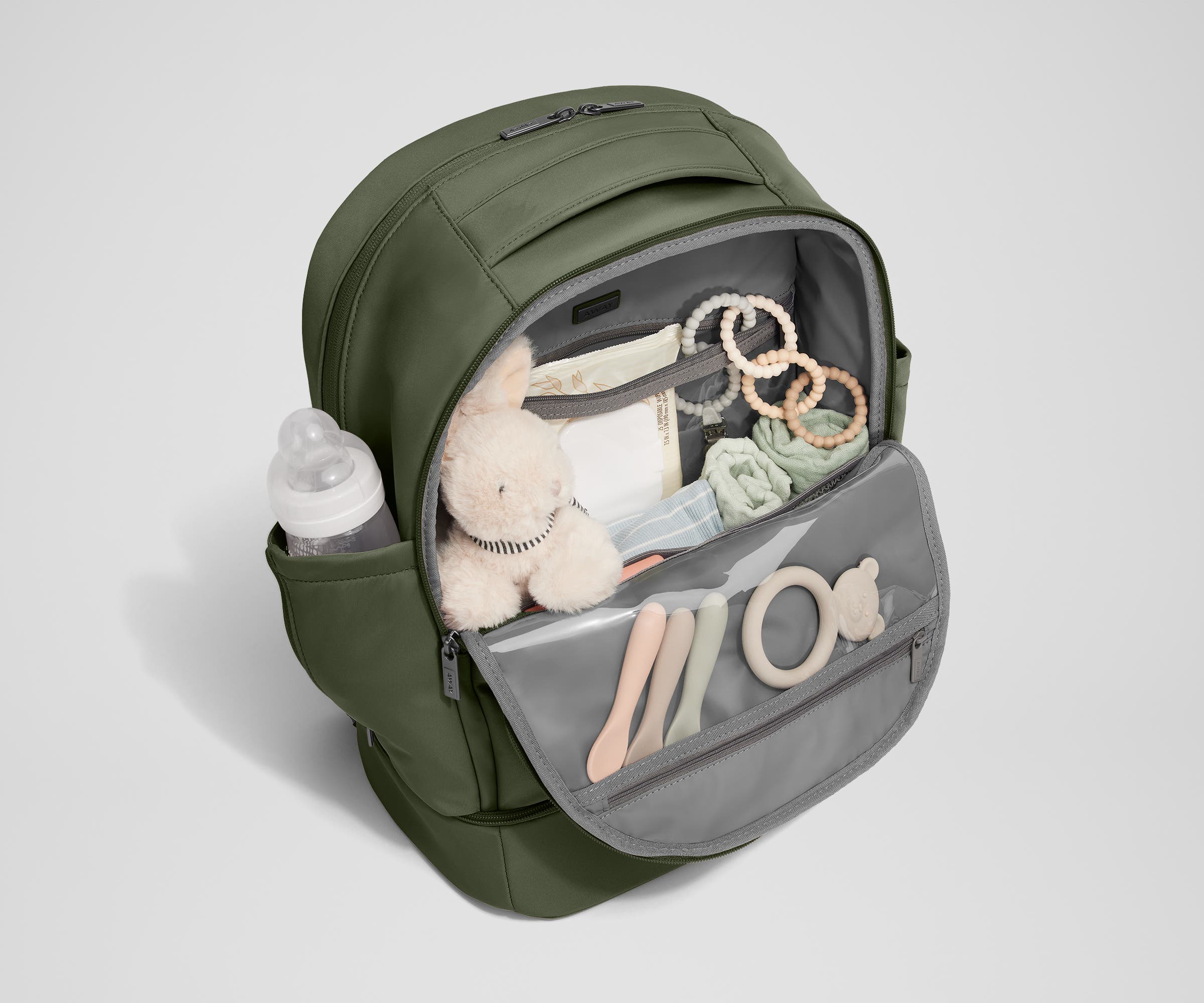 Premium Olive Green Double Diaper Backpack - Spacious Baby Essentials Organizer for Travel, Hiking & Daily Parenting - Waterproof & Durable Diaper Bag for Moms & Dads