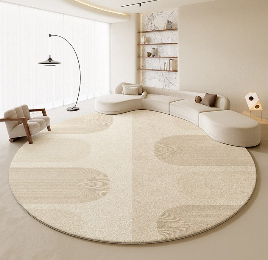 Modern Round Bathroom Rugs - Non-Slip Circular Contemporary Rugs for Living Room, Bedroom & Under Coffee Table - Soft & Stylish Home Decor for Cozy Spaces