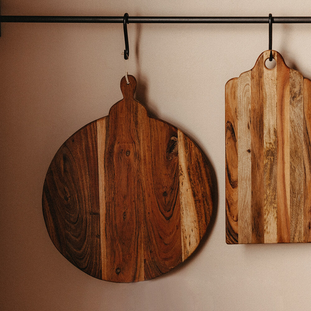 Premium Acacia Wood Round Chopping Board - Natural Wood Cutting Board for Kitchen, Cheese, Charcuterie & Serving - Perfect for Food Prep, Entertaining & Gifts