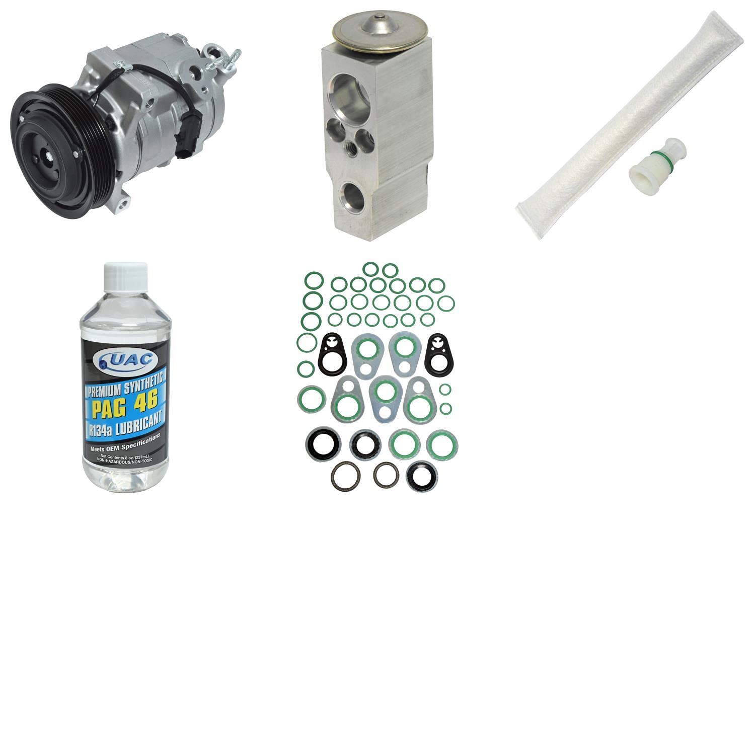 High-Quality HVAC A/C Compressor Replacement Kit - Compatible with Multiple Car Models - Perfect for Auto Repair & Maintenance