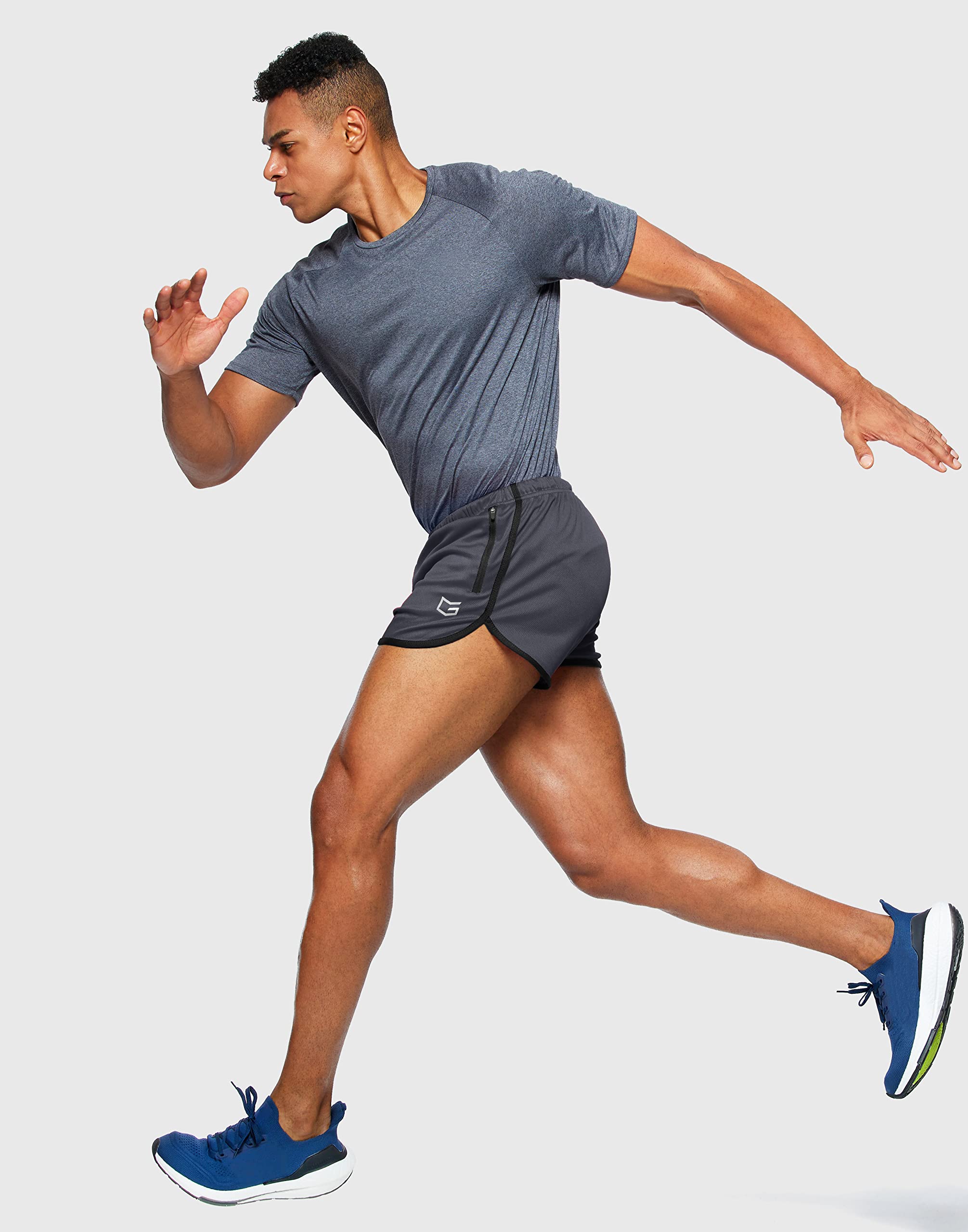 **Men's 3 Inch Running Shorts - Quick Dry Gym Athletic Jogger Shorts with Zipper Pockets - Perfect for Jogging, Workouts & Outdoor Activities**
