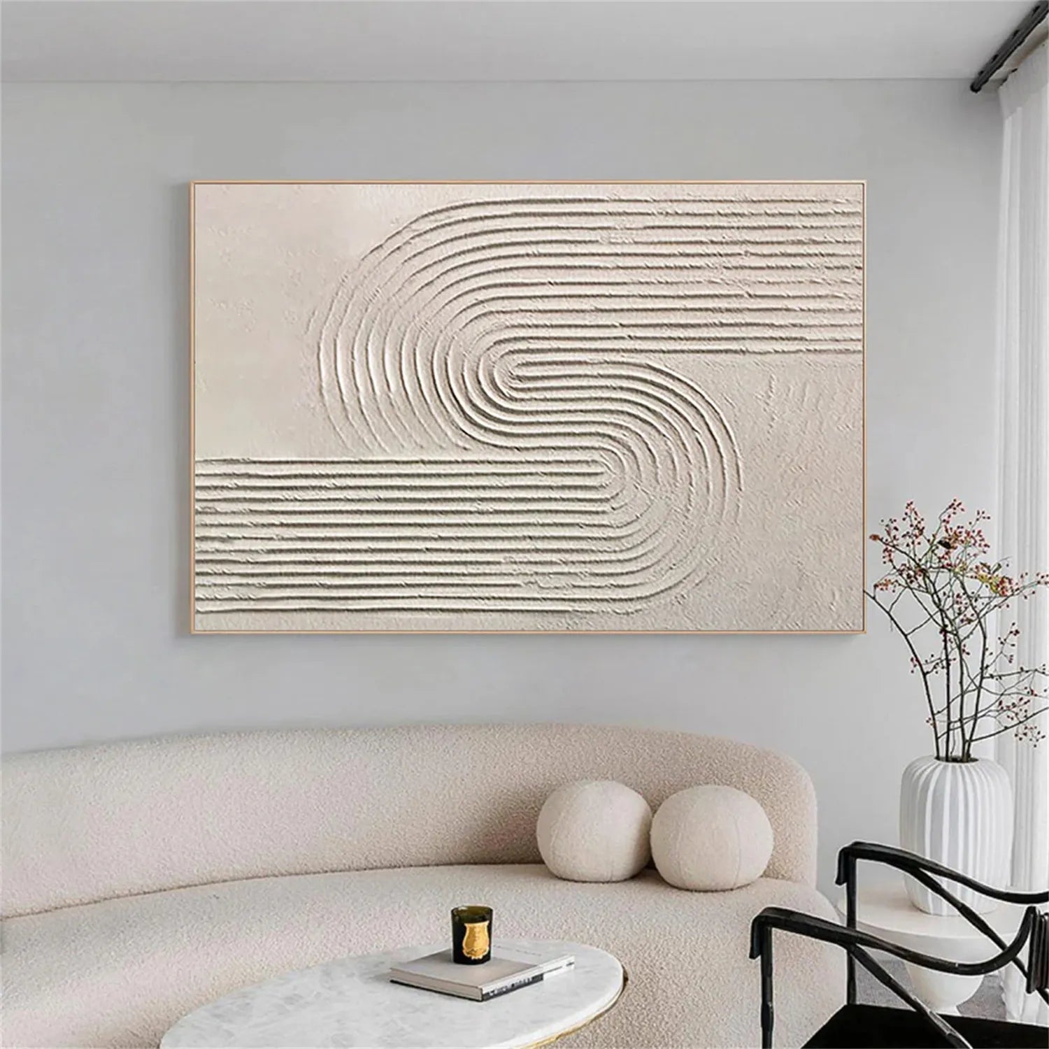 Abstract Beige & Brown Wall Art Canvas Print #BB100 - Modern Home Decor for Living Room, Bedroom & Office