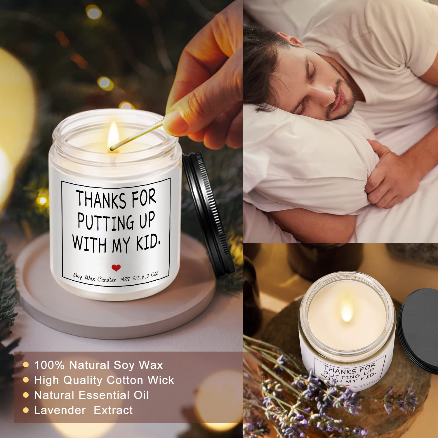 Personalized Teacher Gifts - Thoughtful Thank You Present for Educators, Daycare Teachers, Nannies & Retired Teachers - Ideal for Teacher Appreciation Week, Graduation, End of Year & Retirement Celebrations - Scented Candle Gift Set for Women & Men