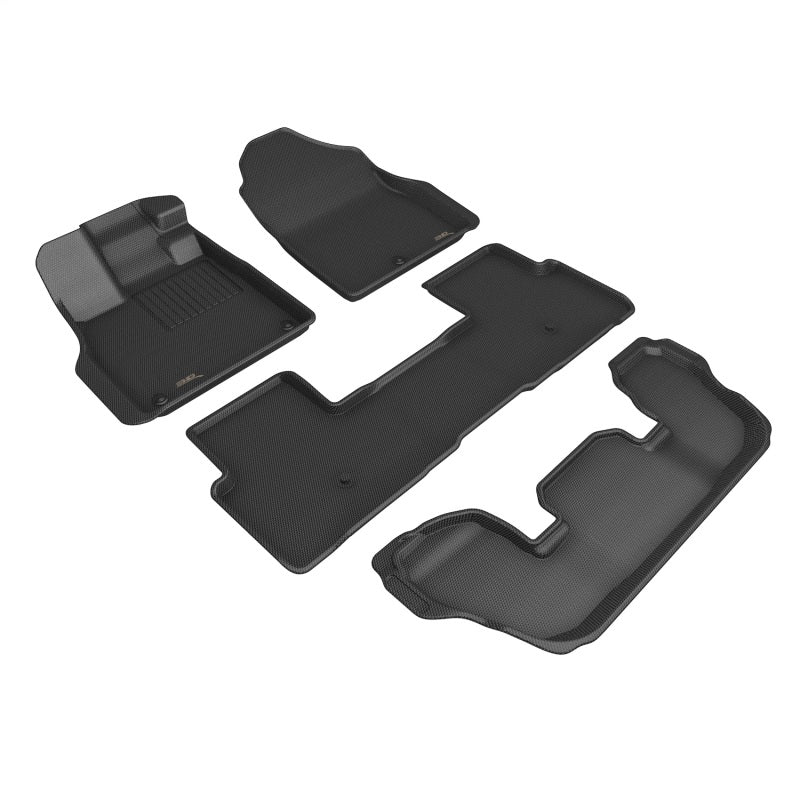 3D MAXpider Custom Fit All-Weather Floor Mats for 2023-2024 Honda Pilot Kagu Series - Premium Black Car Mats - Perfect for Daily Commute, Family Road Trips & Off-Road Adventures