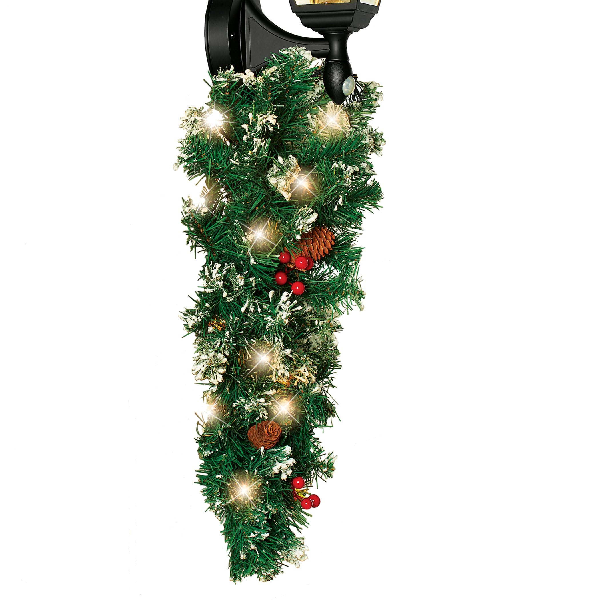 LED Frosted Outdoor Swag Light with Timer - Waterproof Hanging Decor for Patio, Garden, Porch & Holiday Lighting