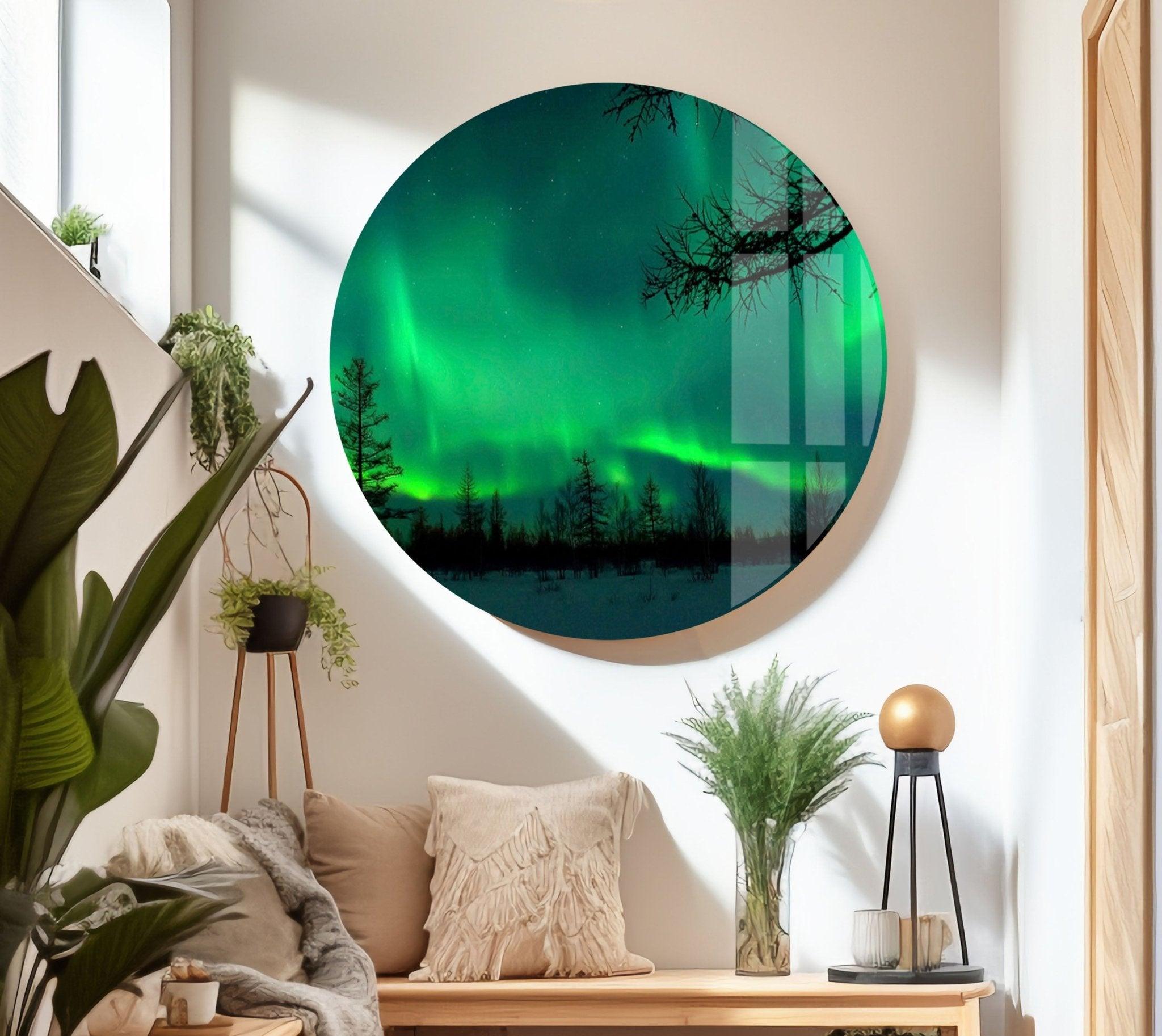 Aurora Lights Neon Glass Wall Art - Modern LED Home Decor for Living Room, Bedroom, Bar & Office - Unique Gift for Housewarming, Wedding & Birthday