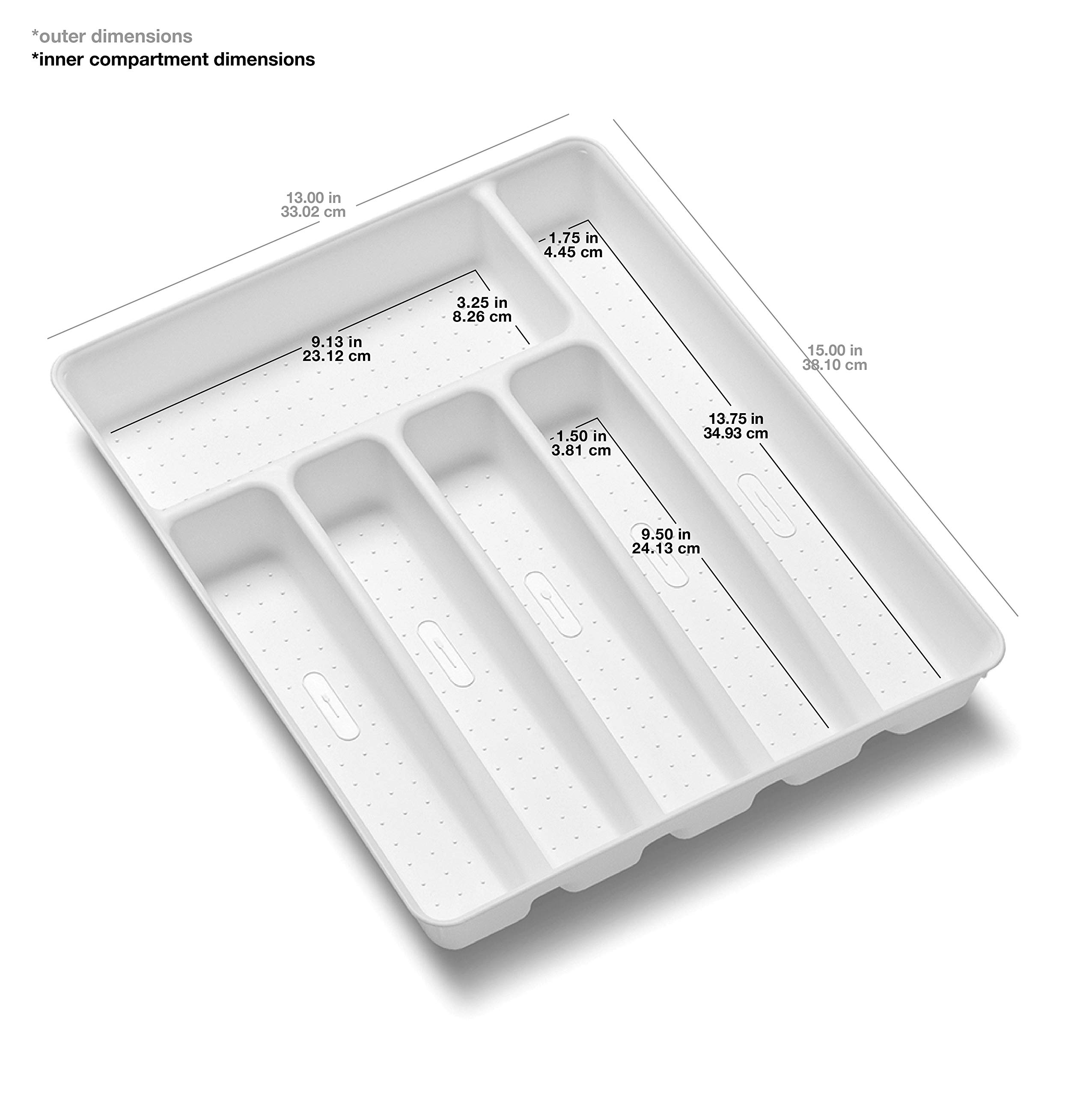 6 Compartment Silverware Tray - Organize Utensils in Kitchen Drawer