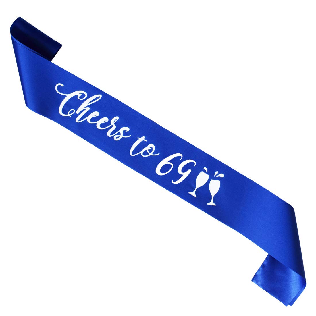 69th Birthday Sash for Men & Women - Royal Blue Cheers Party Decorations - Perfect for 69 Year Milestone Celebrations, Birthday Parties & Special Events