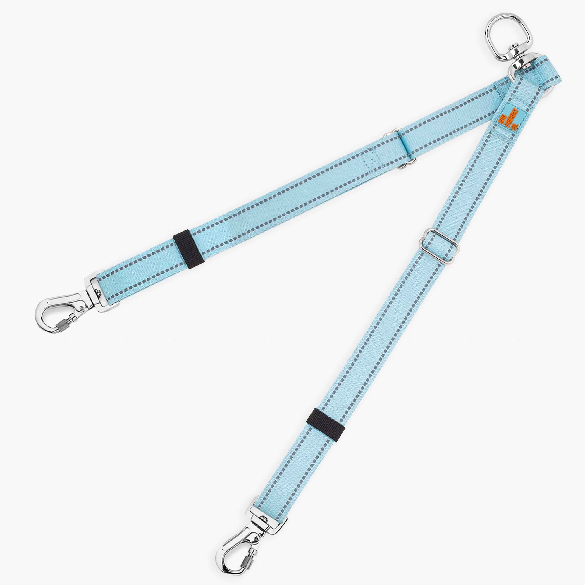 Dog Lead Splitter for 2 Dogs - Sky Blue Leash Connector | Tangle-Free Dual Dog Walking | Perfect for Hiking, Running & Outdoor Adventures