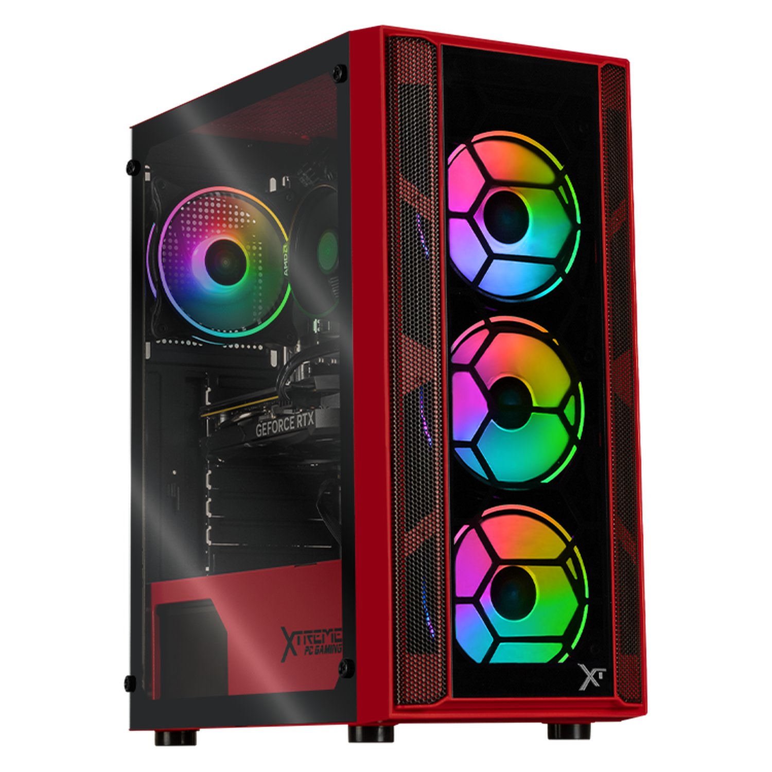 Xtreme PC Gaming Desktop - NVIDIA GeForce RTX 4060, AMD Ryzen 7 5700, 32GB RAM, 1TB SSD, WiFi 6 - Kronos Red | High-Performance Gaming & Streaming PC for Esports & VR
