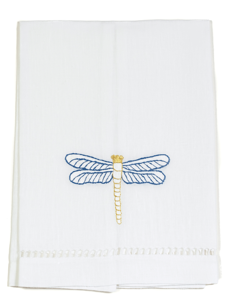 Hamptons Dragonfly Tip Towel - Premium Cotton Beach Towel for Pool, Bath & Outdoor Use - Soft & Absorbent Quick-Dry Towel for Summer, Vacation & Travel