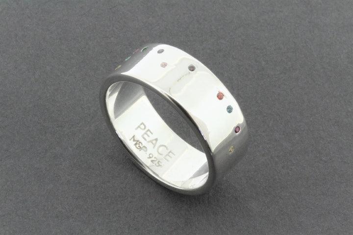 Peace Braille Multi-Colored Ring - Stylish & Meaningful Jewelry for Visually Impaired, Gift for Blind Friends & Loved Ones - Perfect for Everyday Wear, Special Occasions & Awareness Events