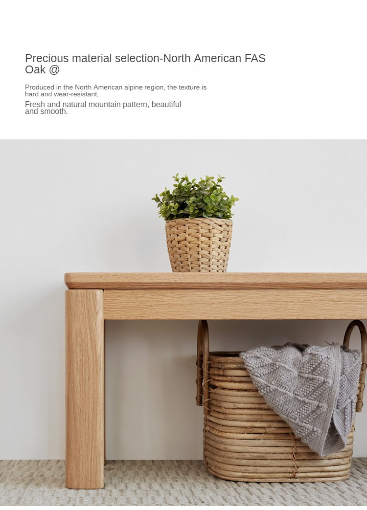 Solid Oak Wood Long Nordic Modern Bench for Living Room, Entryway, or Bedroom - Durable & Stylish Seating Furniture for Home Decor