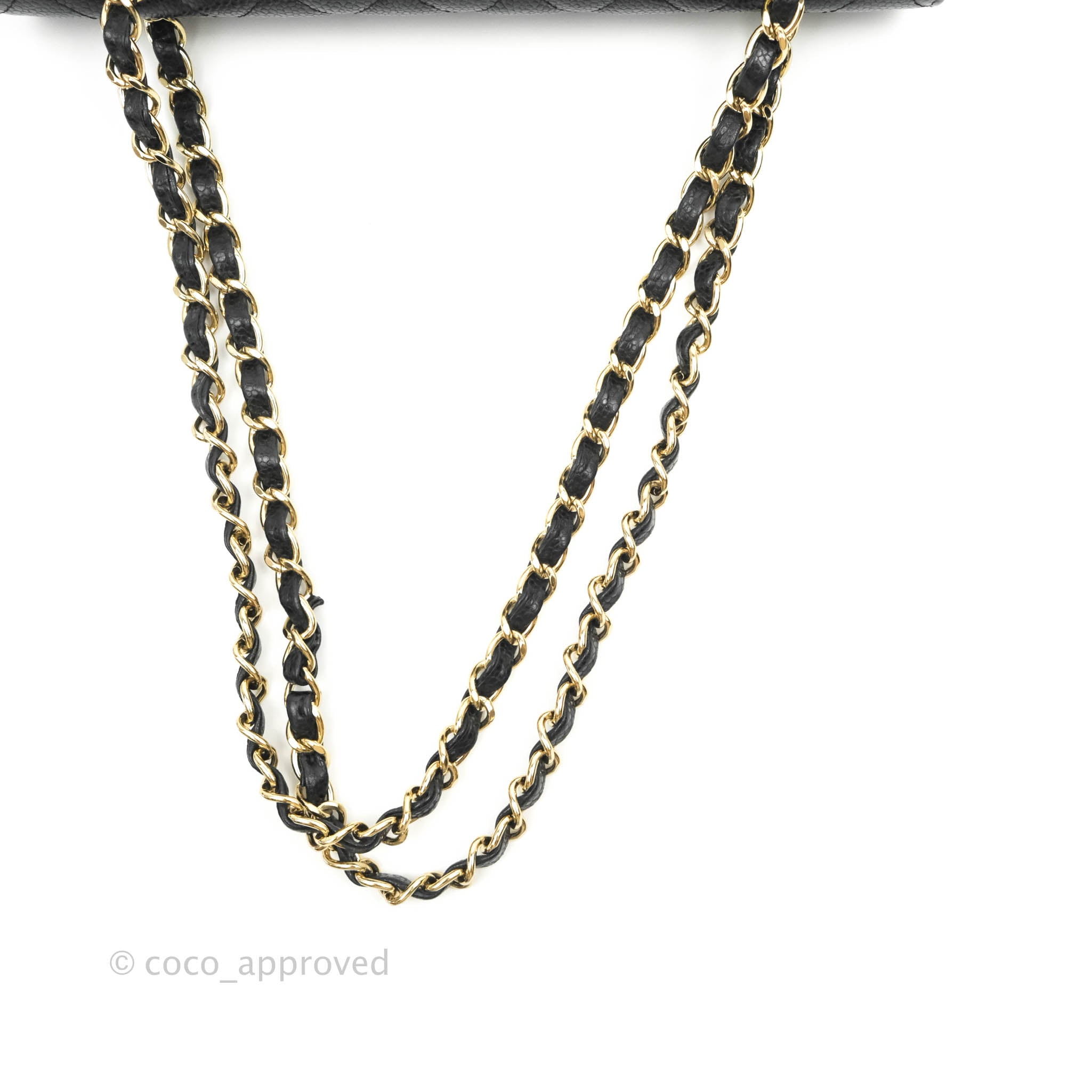 Chanel Classic M/L Medium Double Flap Bag in Black Caviar Leather with 24K Gold Hardware - Perfect for Luxury Fashion & Evening Events