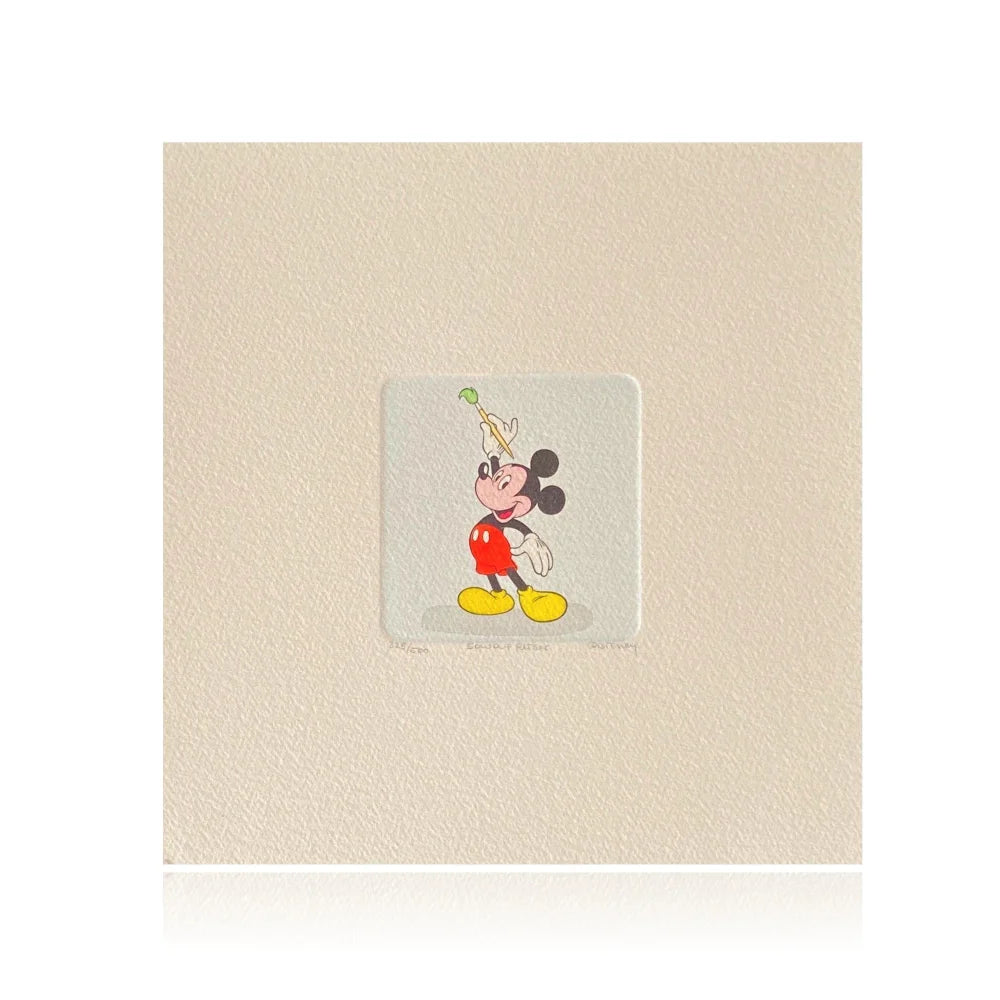 Disney Mickey Mouse Etching Artwork - Hand Painted Limited Edition #D/500 by Sowa & Reiser - Perfect for Disney Collectors & Home Decor