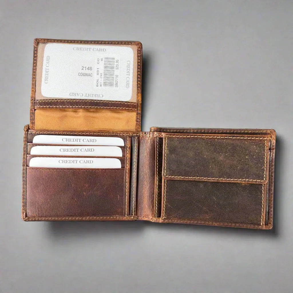 Premium MET Men's Genuine Leather Wallet with RFID Protection & Coin Pocket - Slim Bifold Wallet for Everyday Carry, Travel & Business Use