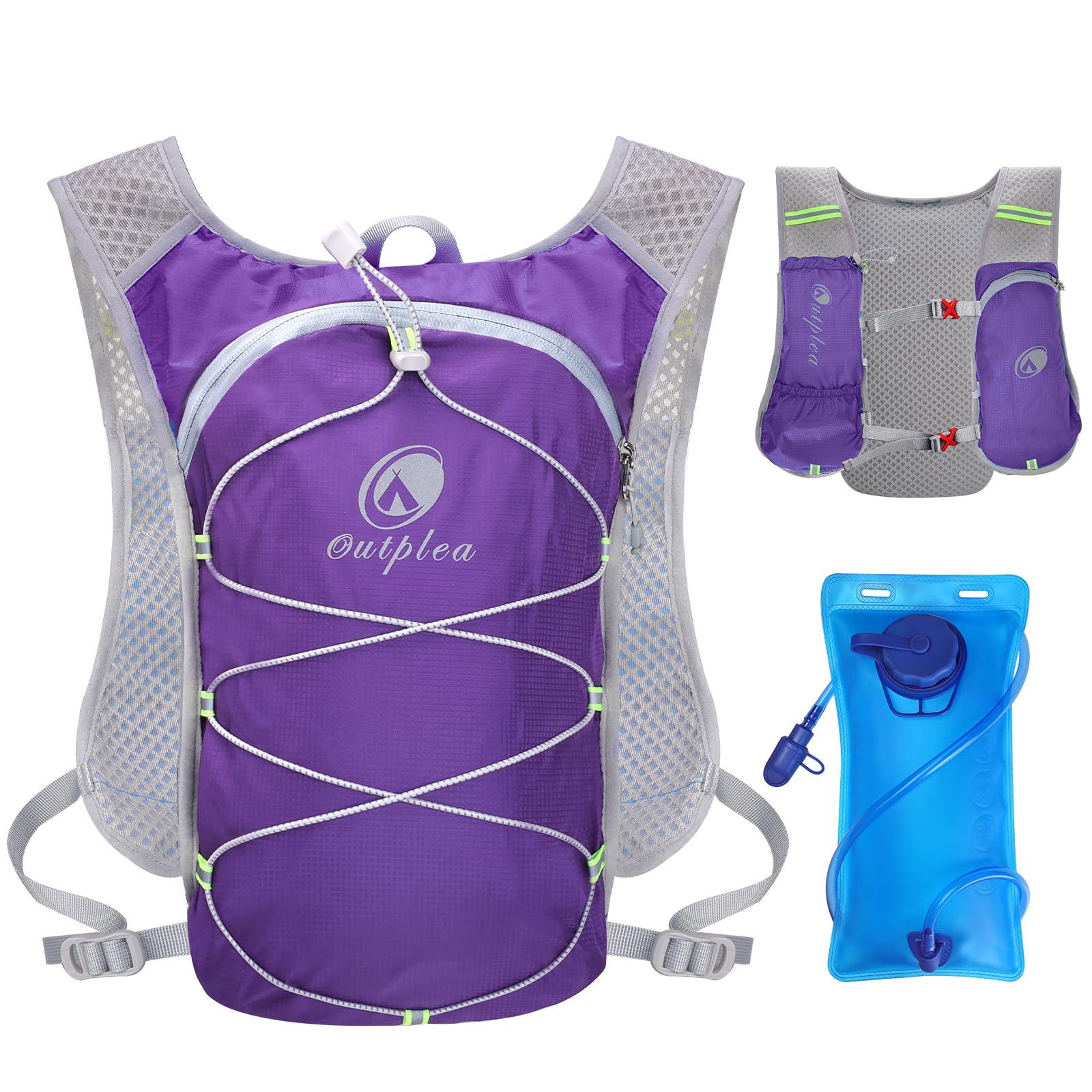 2L Hydration Backpack for Running, Hiking & Camping - Lightweight Hydro Pack with Water Bladder - Perfect for Outdoor Activities, Festivals & Sports (Men & Women)
