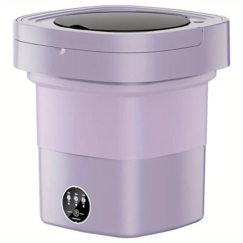 Mpow Portable Folding Washing Machine - Compact & Lightweight for Travel, Camping, Dorms (Purple/Green) | Perfect for Small Spaces, Apartments & RV Living