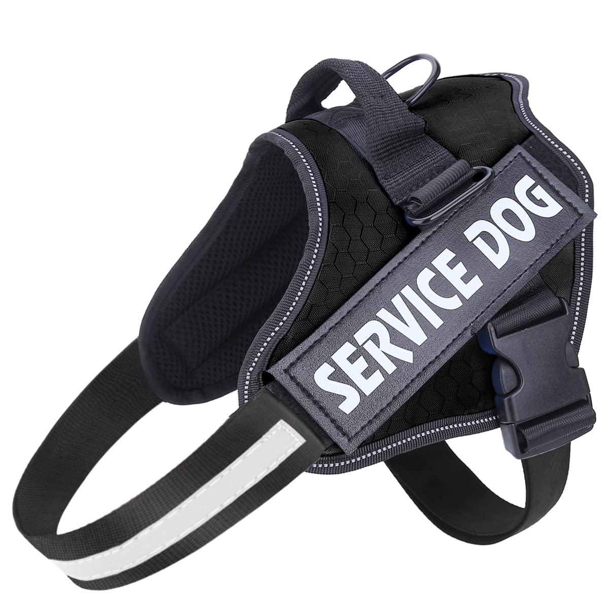MUMUPET No Pull Service Dog Harness - Easy On/Off Adjustable Pet Vest with 3M Reflective Strips & Nylon Handle - Breathable Comfort for Small Medium Large Dogs - Perfect for Training, Walking & Outdoor Adventures