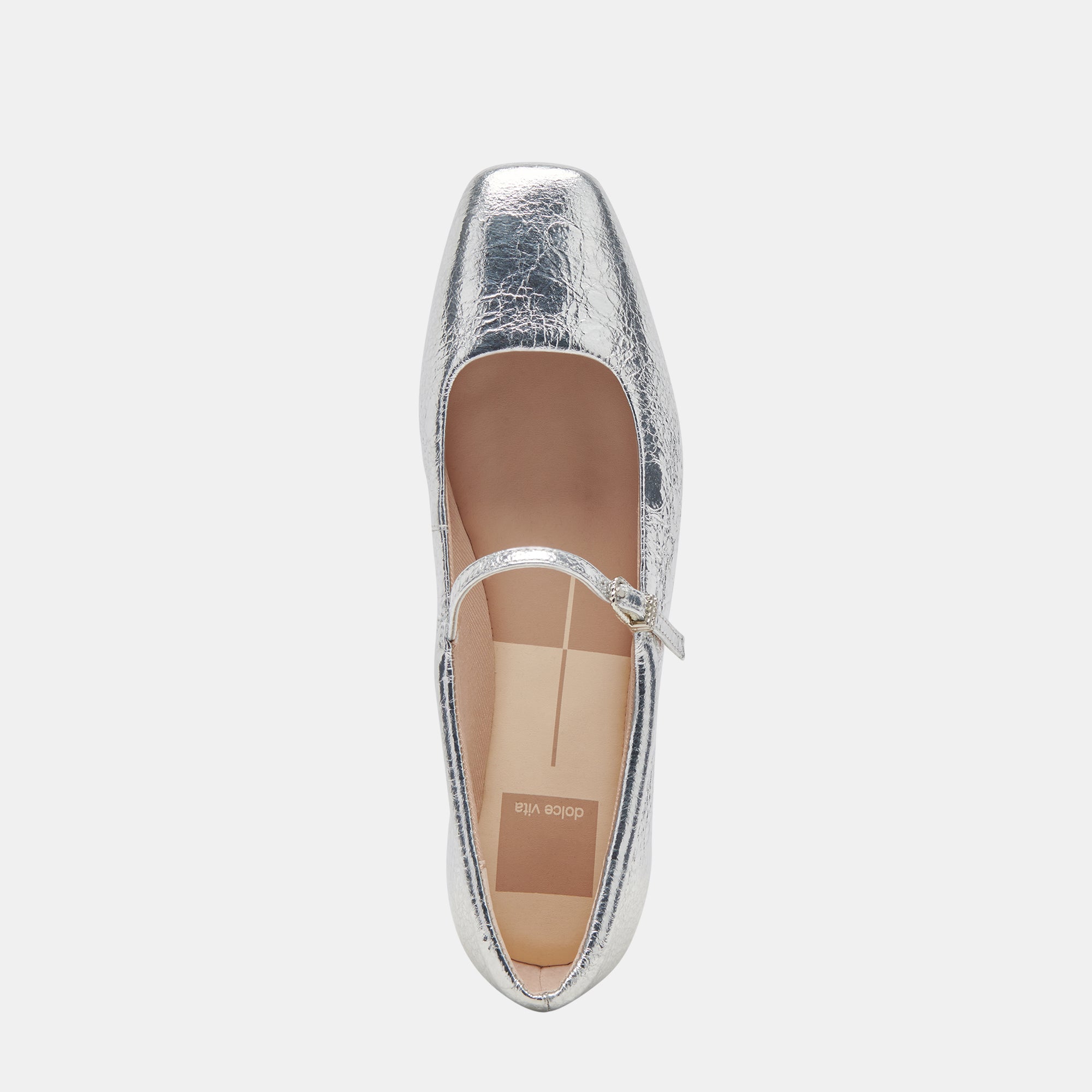 REYES Women's Ballet Flats - Silver Distressed Leather Loafers for Women | Comfortable Slip-On Shoes for Work, Casual & Travel