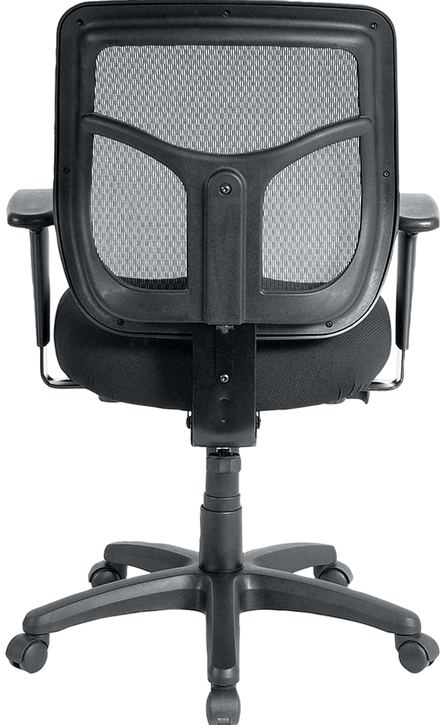 Eurotech Apollo Midback Swivel Office Chair with Mesh/Fabric Back - Black (Model MT9400) - Ergonomic Desk Chair for Home & Office Workspaces