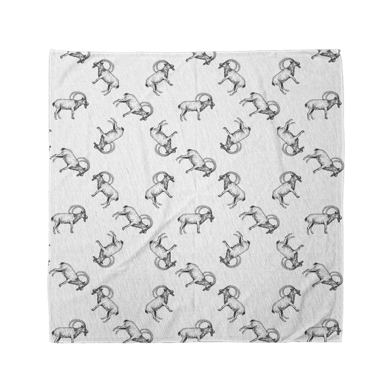 Ambesonne Goat Bandana - Sketch Mountain Goats Pattern Unisex Head & Neck Scarf for Hiking, Camping & Outdoor Adventures