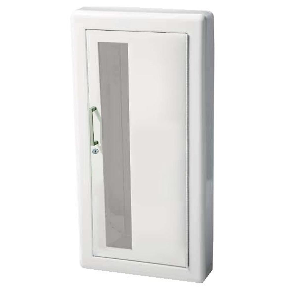 JL Industries 1018W10 Ambassador Fire Extinguisher Cabinet - Vertical Duo Panel with Pull Handle & SAF-T-LOK - Wall Mounted for Office, Warehouse & Commercial Safety Use