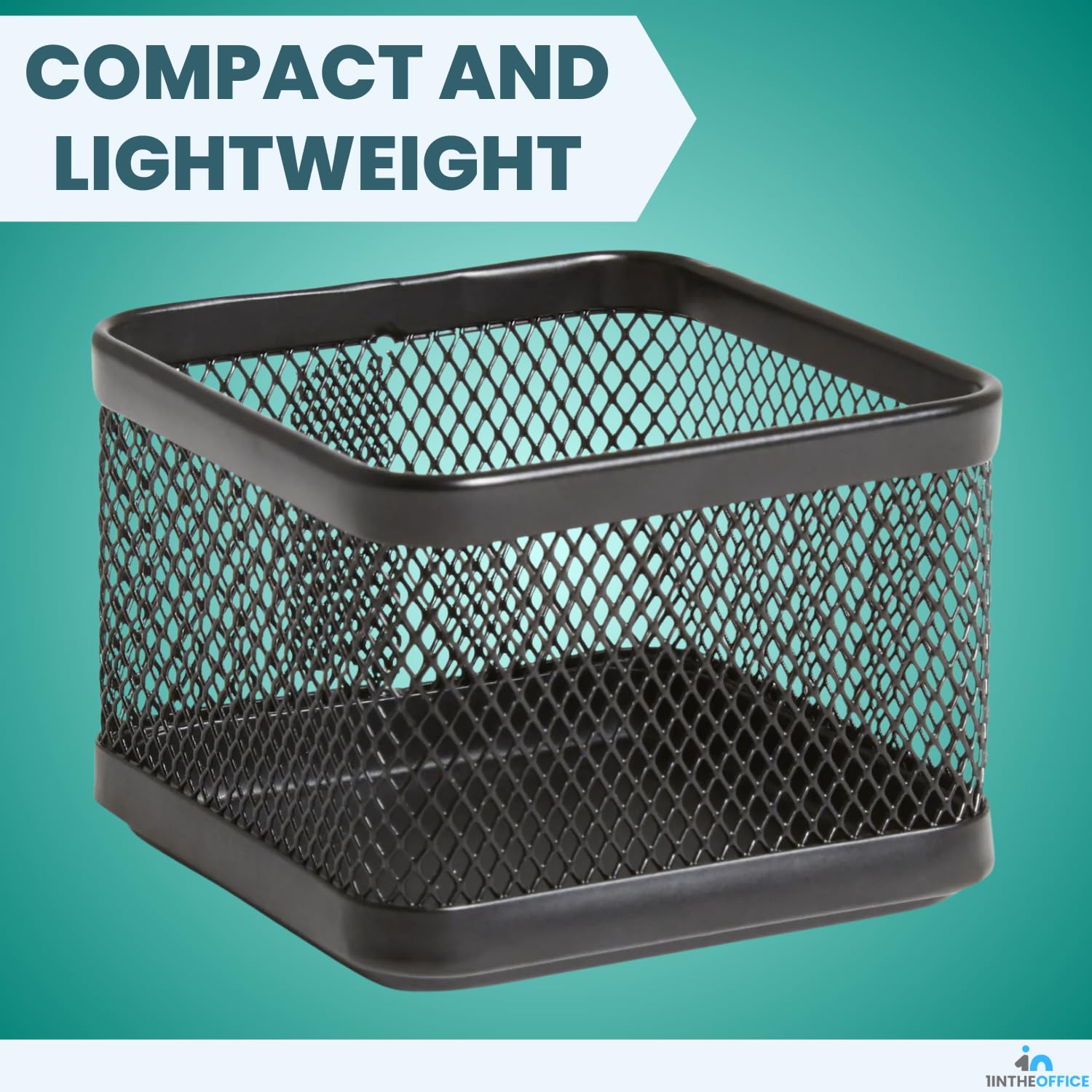 1InTheOffice Mesh Paperclip Holder for Desk - 2 Pack Desk Organizer for Paper Clips, Staples & Office Supplies | Perfect for Home, Office & School Organization