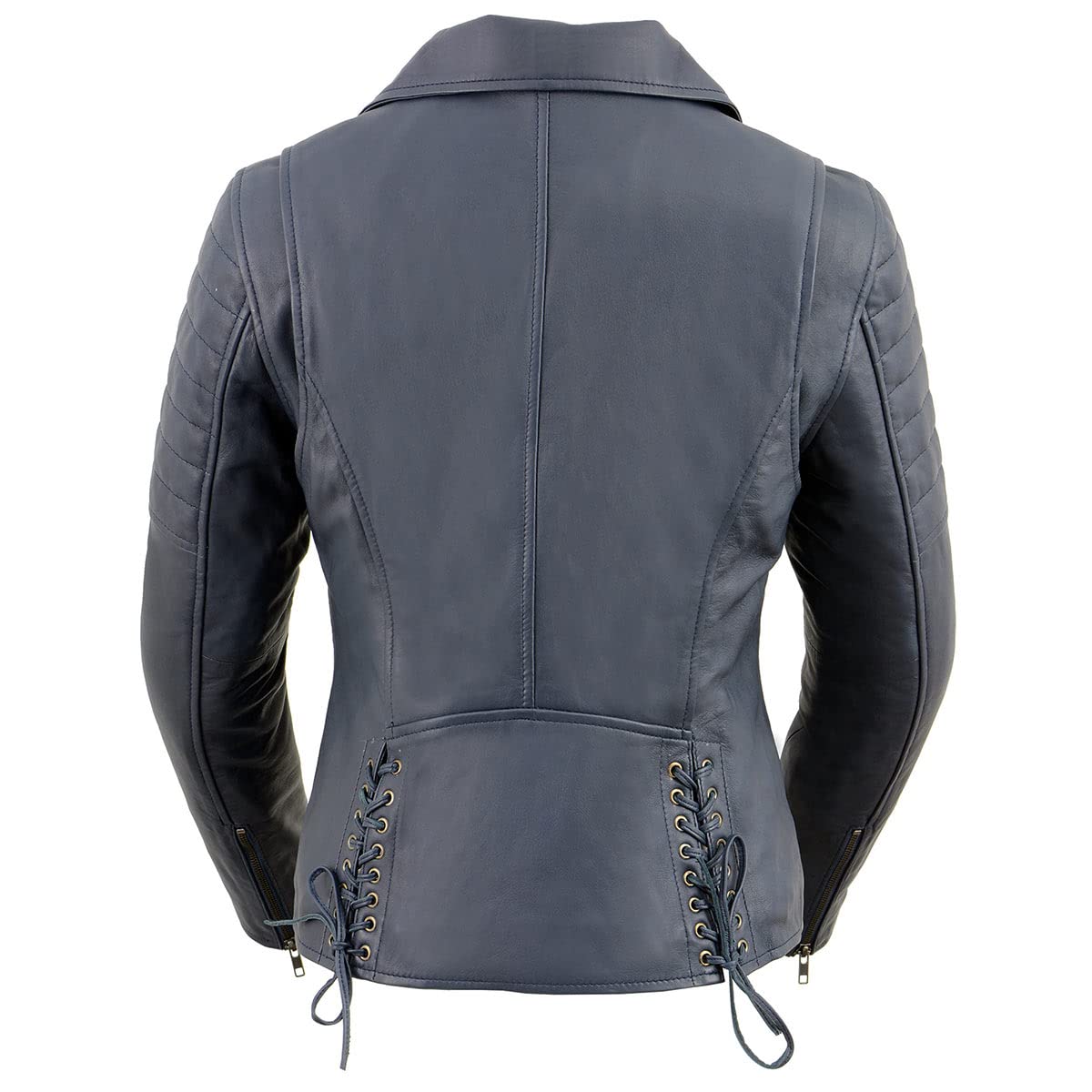 Milwaukee Leather Women's Maiden Aqua Premium Sheepskin Motorcycle Jacket with Studs SFL2840 - Stylish Biker Jacket for Riding & Casual Wear