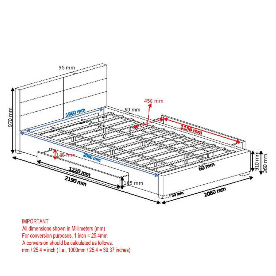 Platform King Storage Bed - Emilio | Modern Bed Frame with Underbed Storage | Perfect for Small Spaces & Minimalist Bedrooms