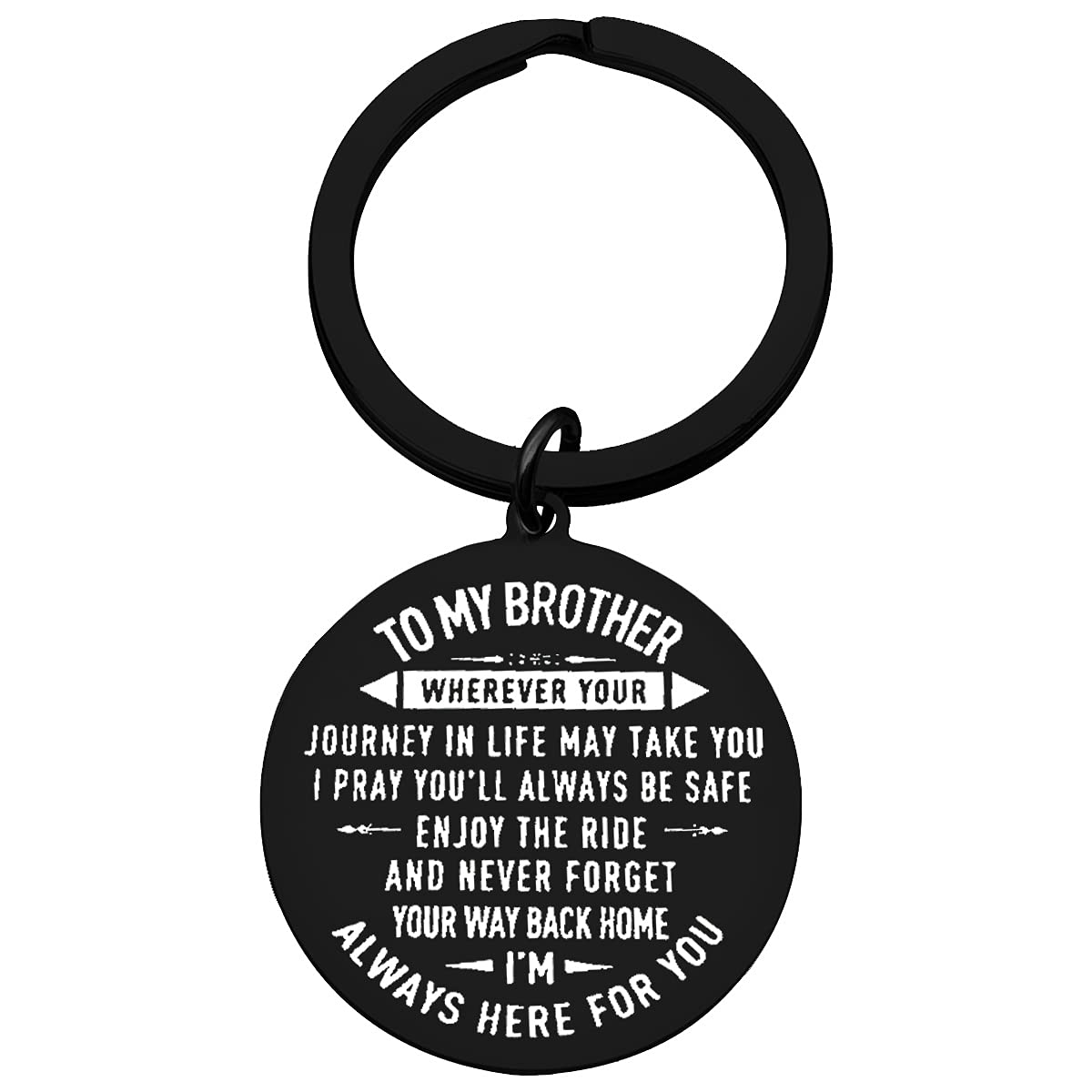 Xiahuyu Inspirational Keychain Gift for Brother - Perfect Christmas, Birthday & Graduation Present - Motivational Gift for Men, Best Brother Gift Idea for Any Occasion