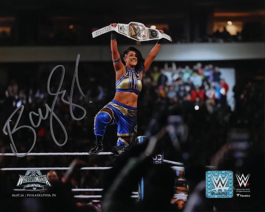 Bayley Signed 8x10 WWE Wrestlemania 40 Photo - Authentic Autographed Wrestling Memorabilia - Perfect for WWE Fans, Collectors, and Sports Memorabilia Displays