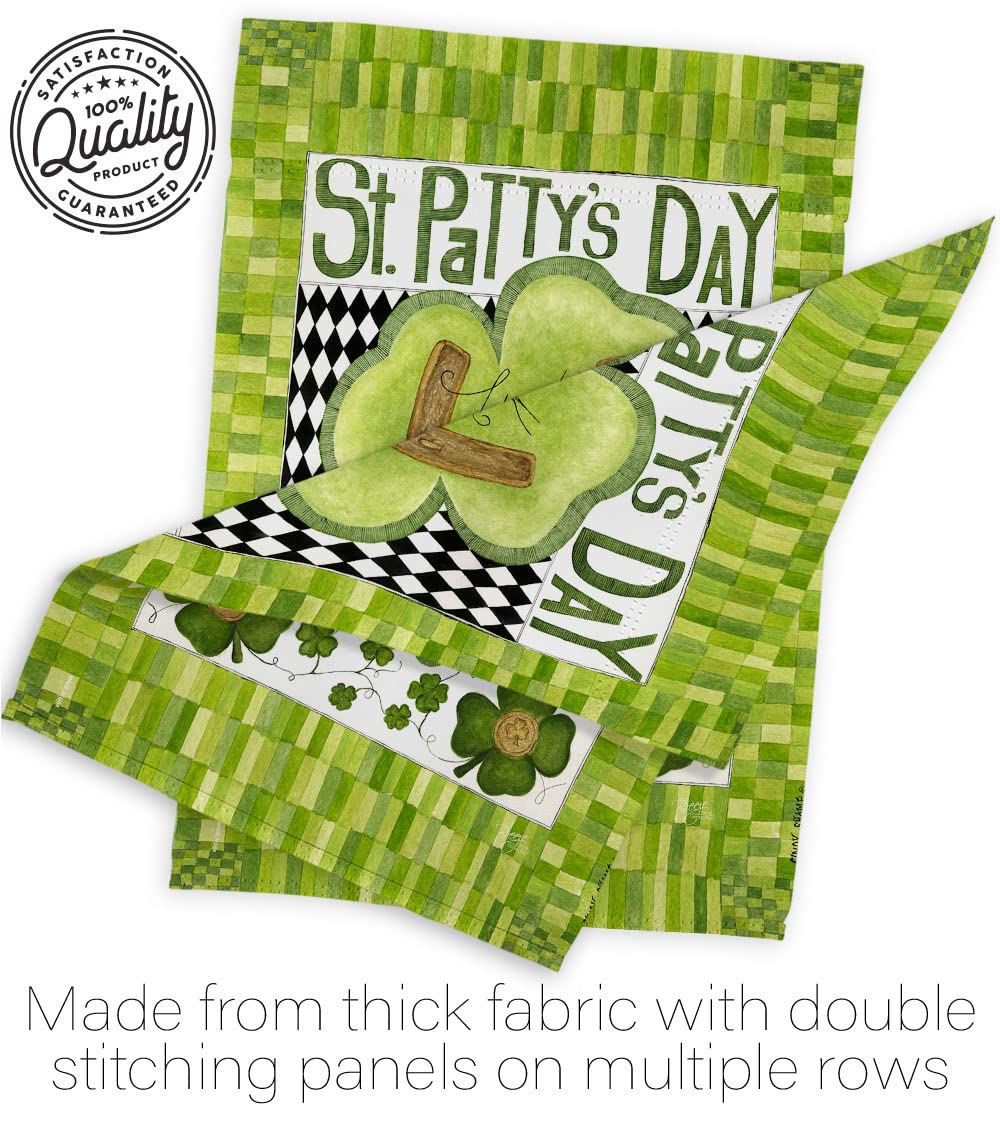 Luck of The Irish Clover St Patrick's Garden Flag 13x18.5