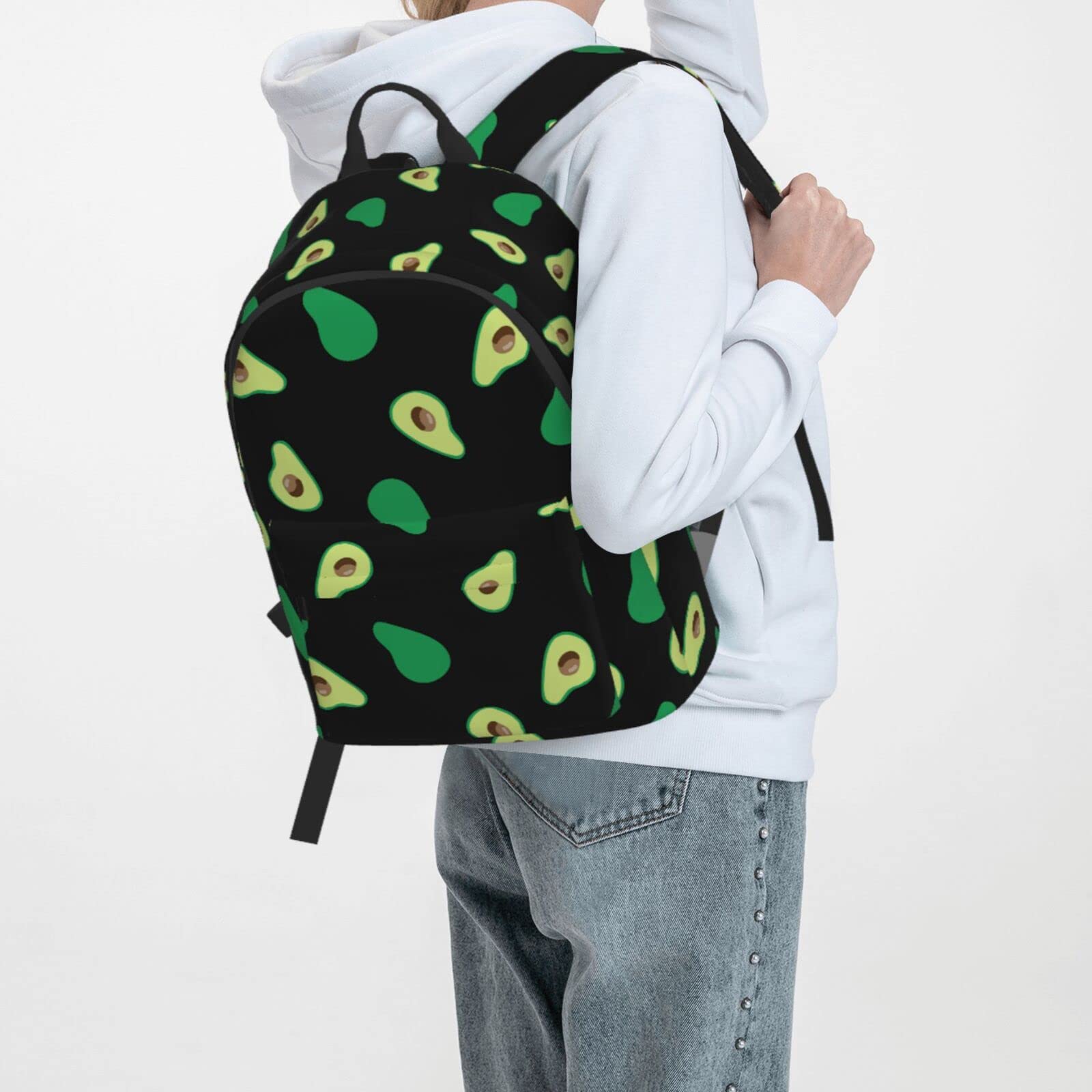 Delerain 16 Inch Laptop Backpack - Stylish Avocado Print School Bookbag, Travel Daypack & Shoulder Bag for Men & Women - Perfect for College, Work, Commuting & Outdoor Adventures
