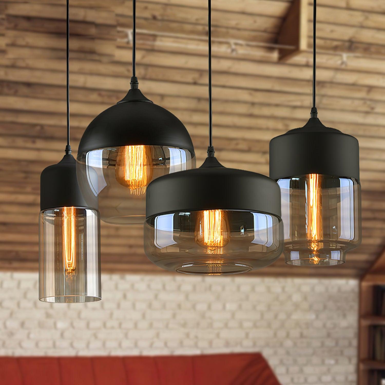Eclisse Quartet Pendant Lamp - Modern Glass Ceiling Light Fixture for Dining Room, Kitchen Island & Living Room Decor
