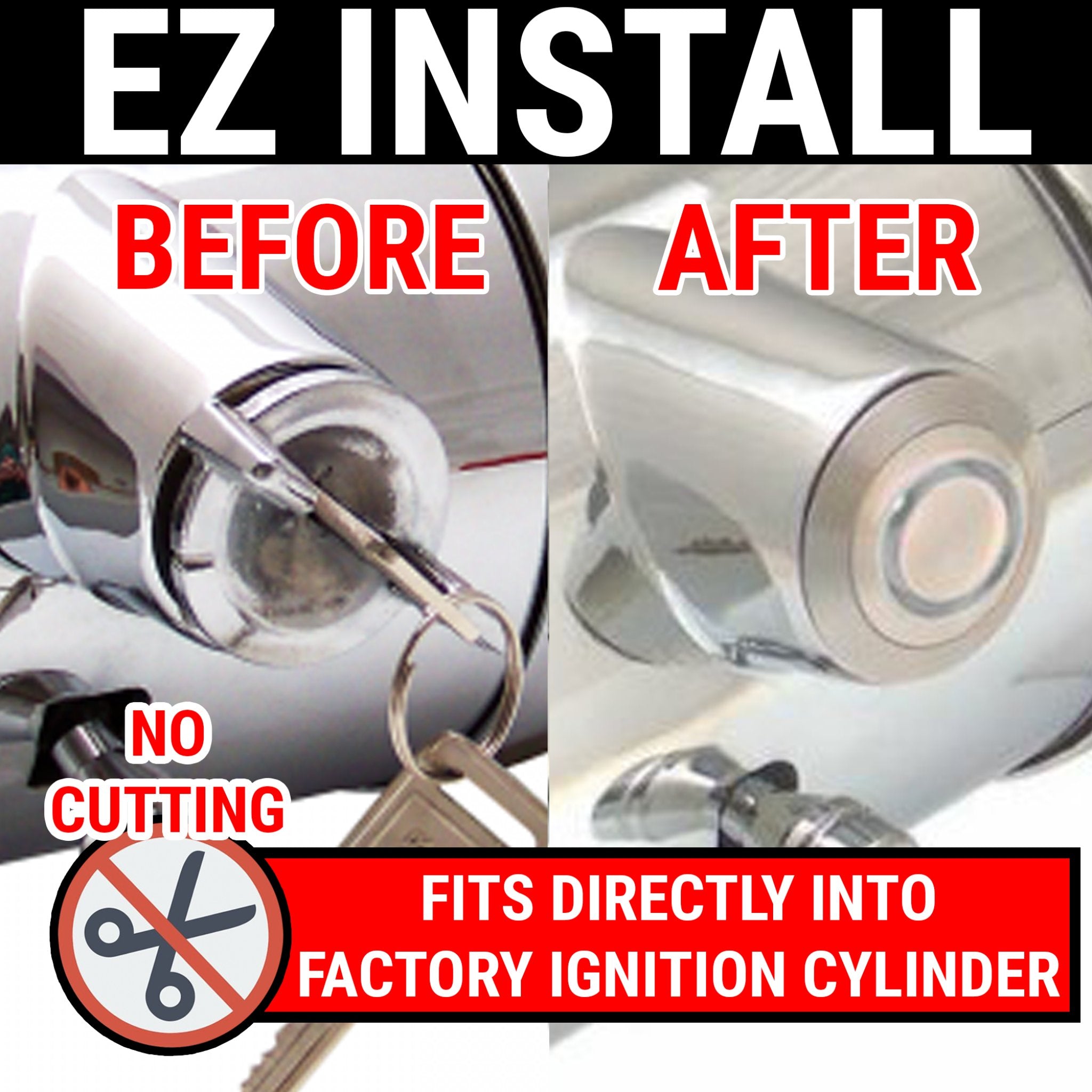 1905 Cadillac Model E GM Direct Fit Billet Push Button Start Conversion Kit with RFID - Vintage Car Ignition Upgrade for Classic Restorations & Hot Rods