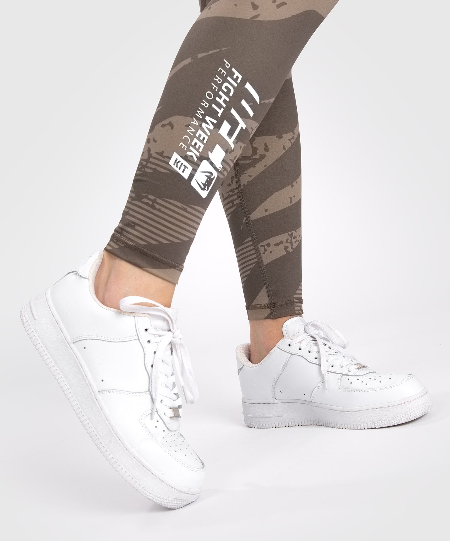 Venum UFC Adrenaline Fight Week Women's Performance Tight - Desert Camo MMA Workout & Training Leggings for Fitness & Combat Sports