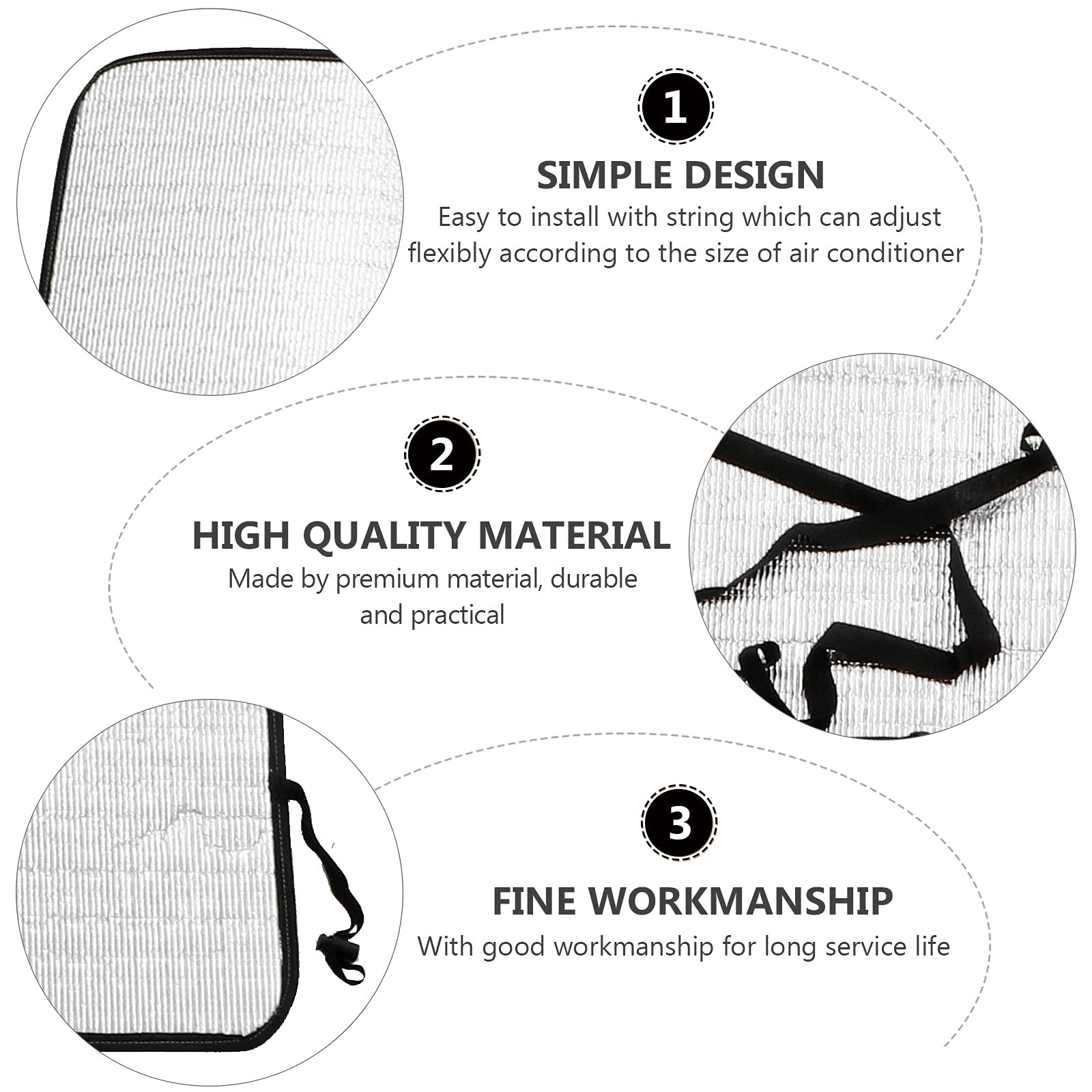 Outdoor Air Conditioner Cover - 145x45cm Silver Sun Shade Protection for AC Unit | Weatherproof & UV Resistant | Perfect for Home, Apartment, and Office Use