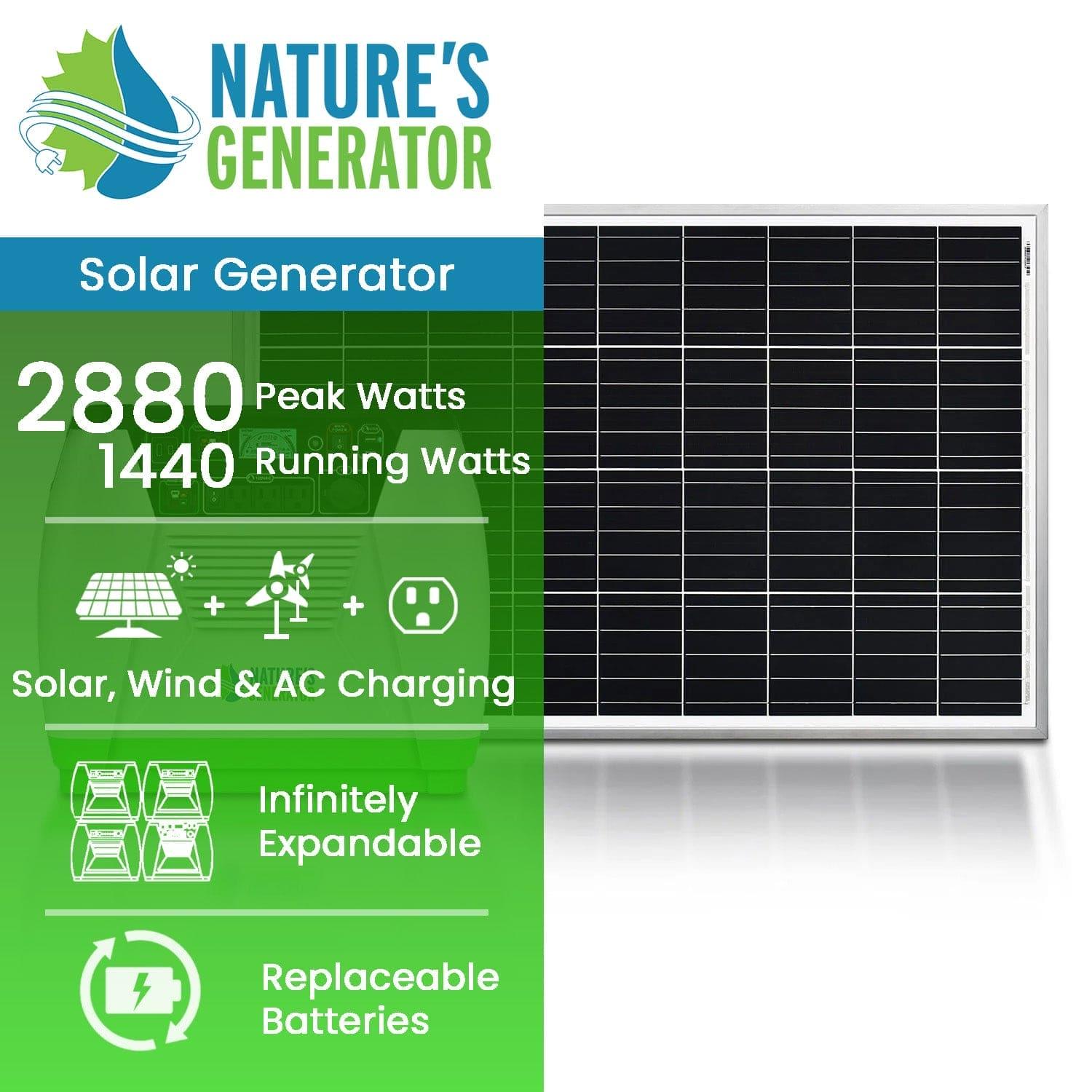 Nature's Generator Gold Essential - Portable Solar Power Generator for Home & Outdoor Use - Emergency Backup, Camping, RV, Off-Grid Living