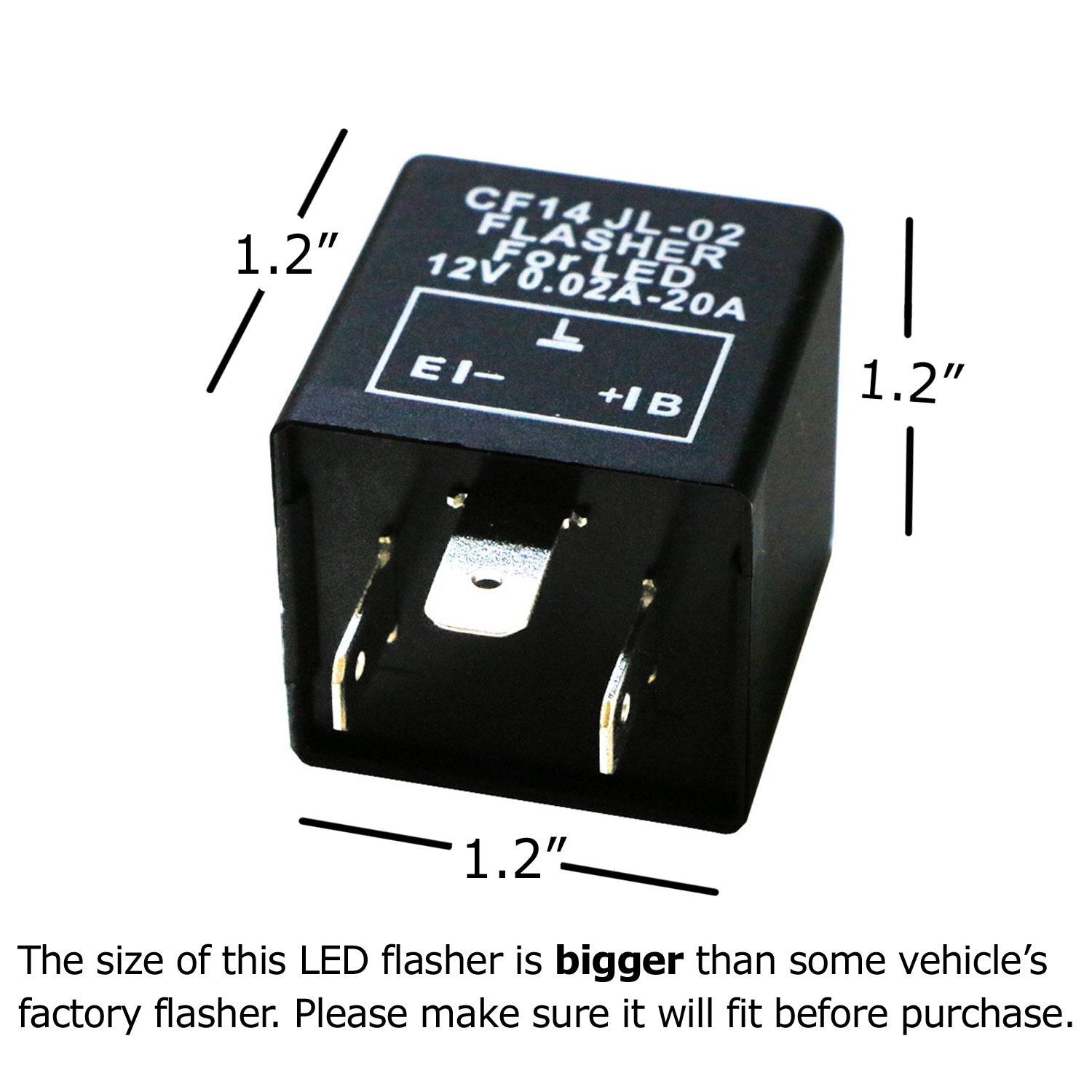 3 Pin CF14 CF14 JL02 EP35 LED Flasher Relay - Fix Turn Signal Hyper Flash Problem for Motorcycles & Cars - Perfect for LED Conversion & Bulb Replacement