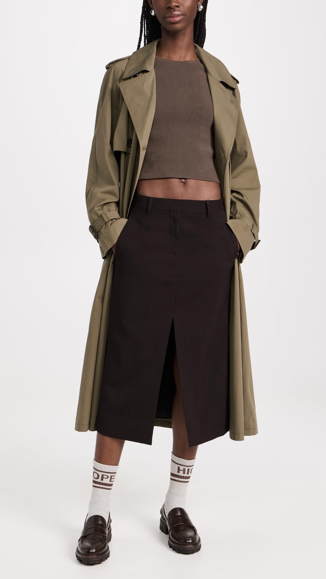 Theory Women's Midi Trouser Skirt - High Waist Office Pencil Skirt for Business Professional Women | Perfect for Work, Interviews & Formal Events