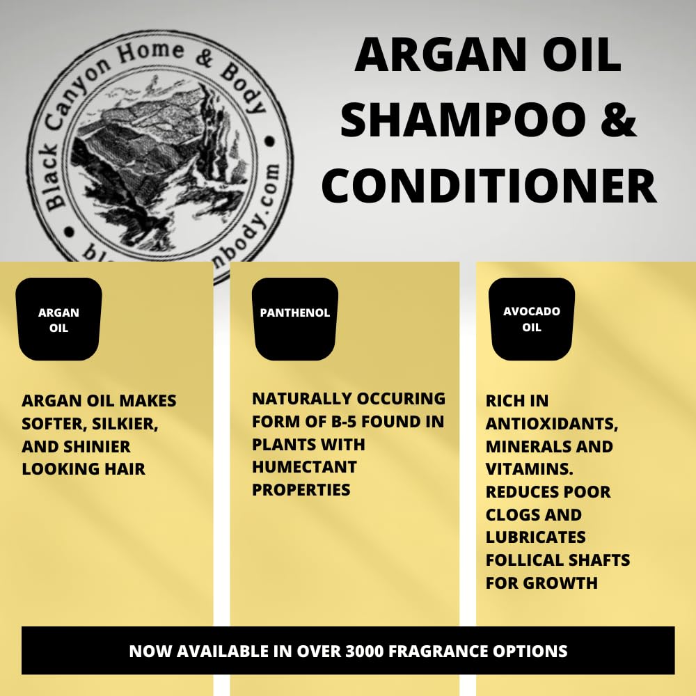 Black Canyon Spiced Caramel Latte Scented Argan Oil Shampoo & Conditioner Set (1 Gallon Each) - Sulfate-Free Hair Care for Dry & Damaged Hair - Salon Quality for Home & Professional Use