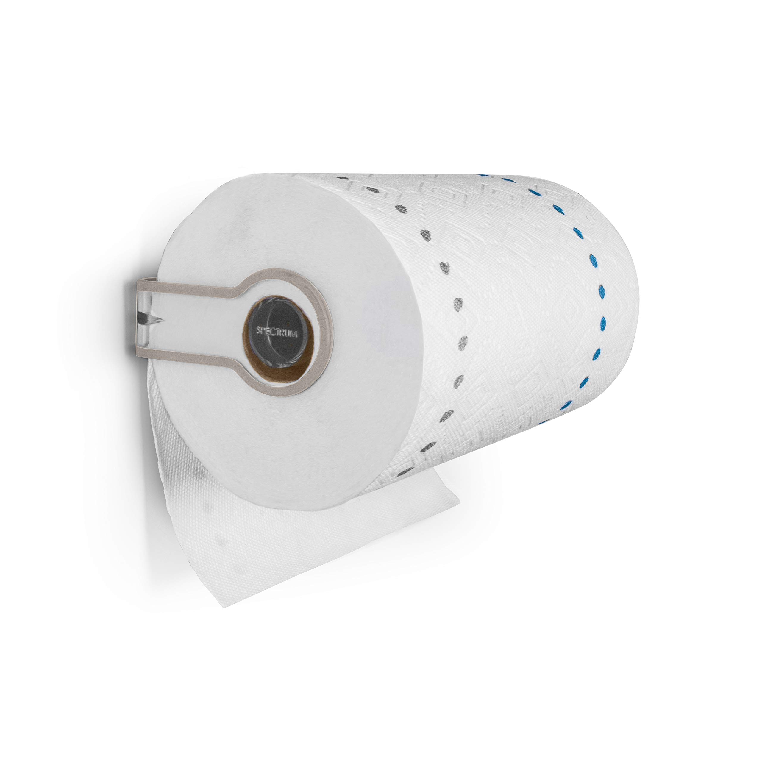Spectrum Cora Wall Mount Paper Towel Holder - Under Cabinet or Wall-Mounted Kitchen Organizer - Durable Plastic Towel Dispenser for Easy Cleaning - Perfect for Kitchens, Bathrooms & Laundry Rooms