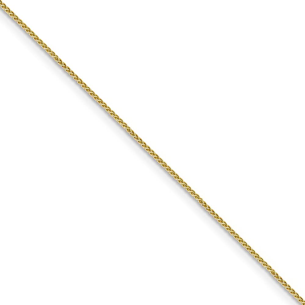 Black Bow Jewelry 0.8mm 10k Yellow Gold Solid Spiga Chain Necklace - Elegant Everyday Wear & Special Occasions